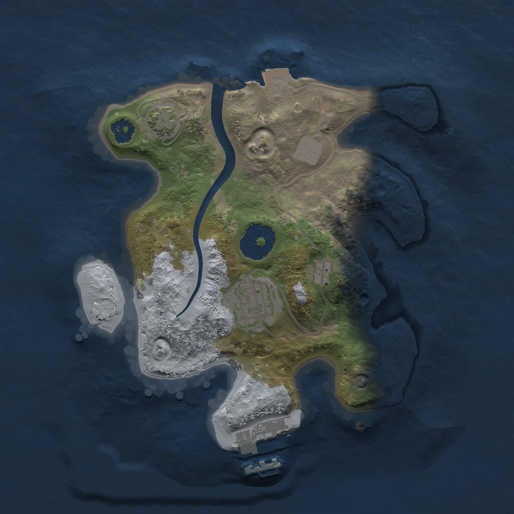 Rust Map: Procedural Map, Size: 2200, Seed: 1005, 4 Monuments