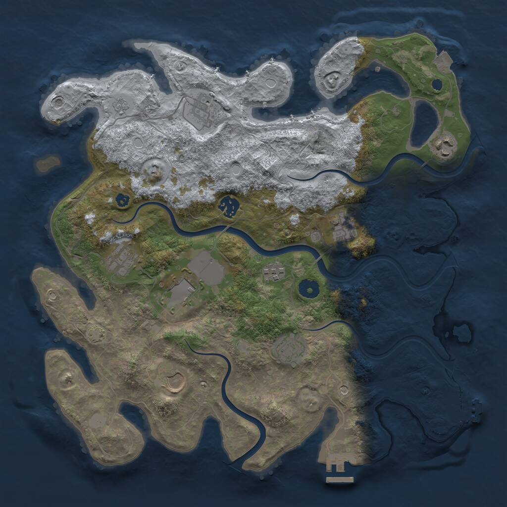 Rust Map: Procedural Map, Size: 3750, Seed: 14584, 15 Monuments