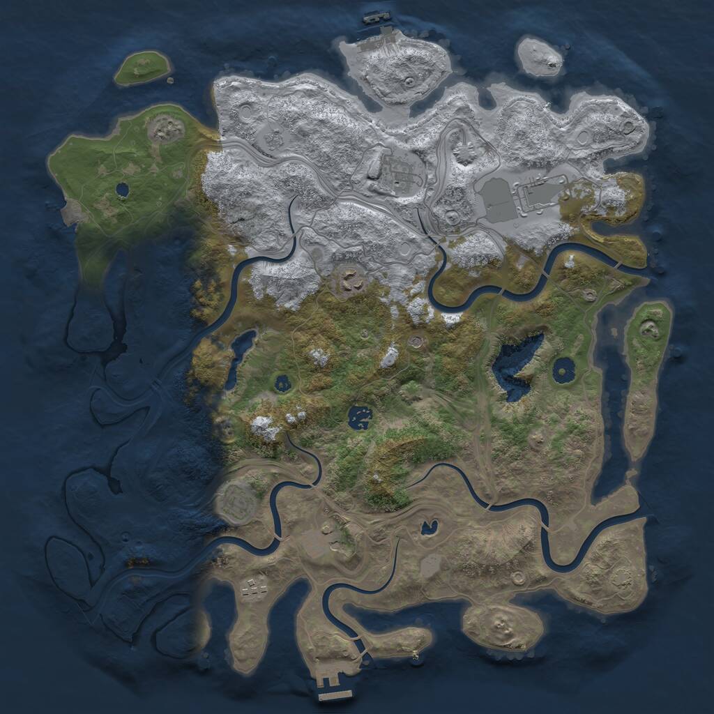 Rust Map: Procedural Map, Size: 4300, Seed: 2095, 13 Monuments