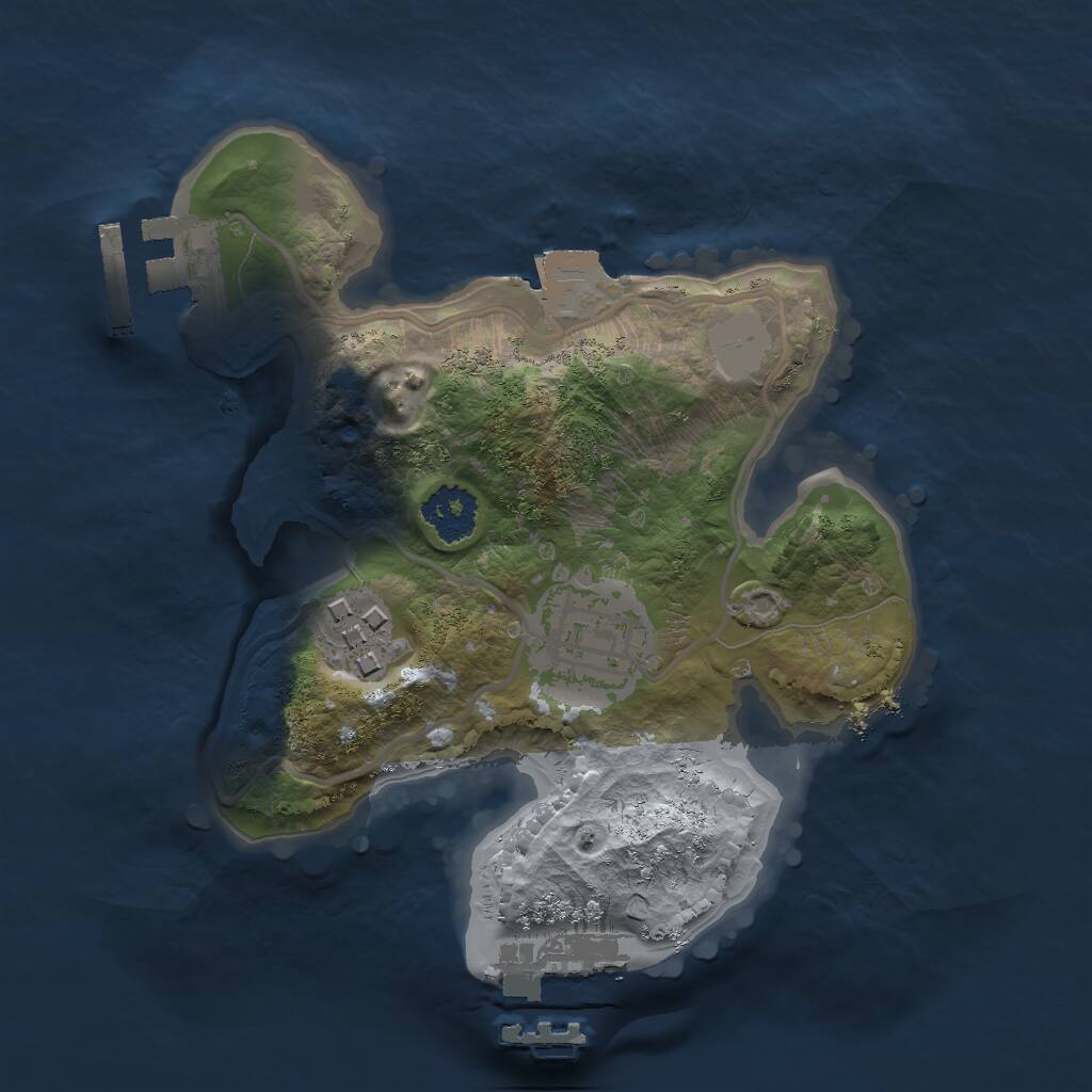 Rust Map: Procedural Map, Size: 2000, Seed: 11141836, 5 Monuments