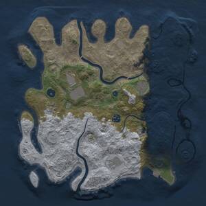 Thumbnail Rust Map: Procedural Map, Size: 3650, Seed: 187978433, 11 Monuments
