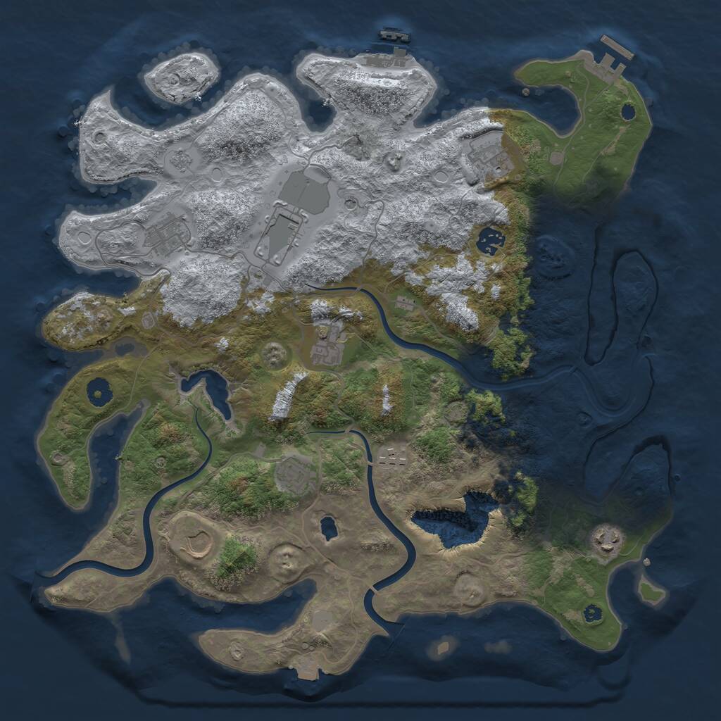 Rust Map: Procedural Map, Size: 4000, Seed: 1972181705, 15 Monuments