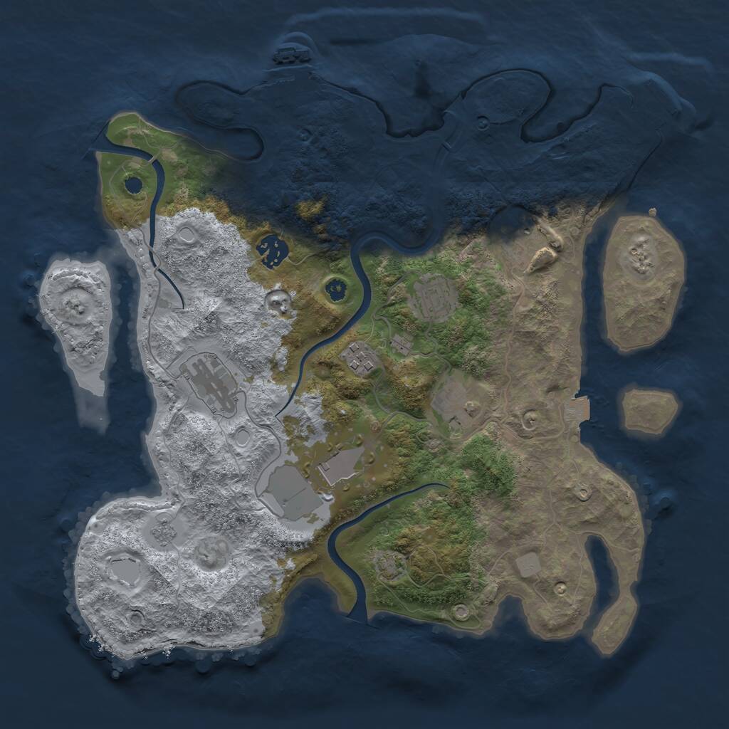 Rust Map: Procedural Map, Size: 3500, Seed: 2002795534, 12 Monuments