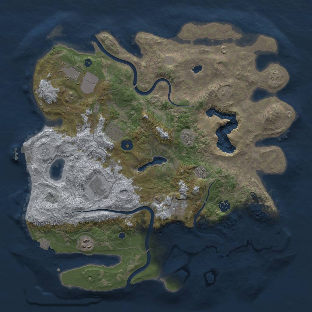 Rust Map: Procedural Map, Size: 4000, Seed: 1731706089, 13 Monuments
