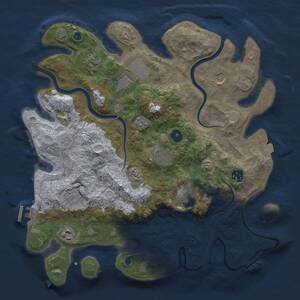 Thumbnail Rust Map: Procedural Map, Size: 3750, Seed: 342640876, 15 Monuments