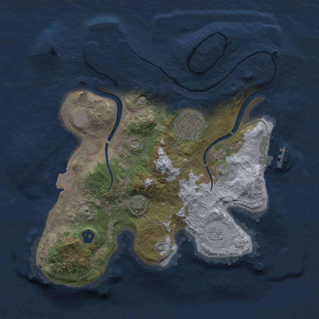 Rust Map: Procedural Map, Size: 2500, Seed: 78619, 7 Monuments