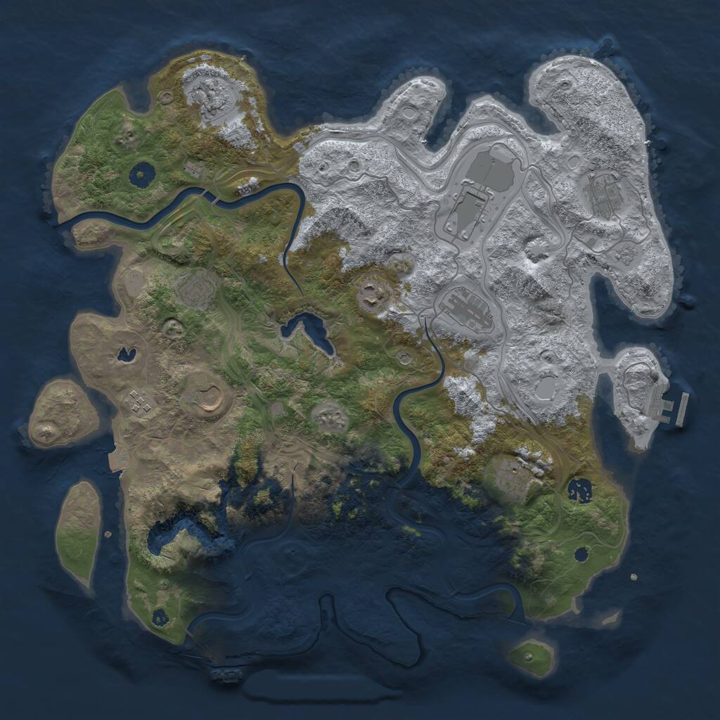 Rust Map: Procedural Map, Size: 4250, Seed: 868903802, 16 Monuments