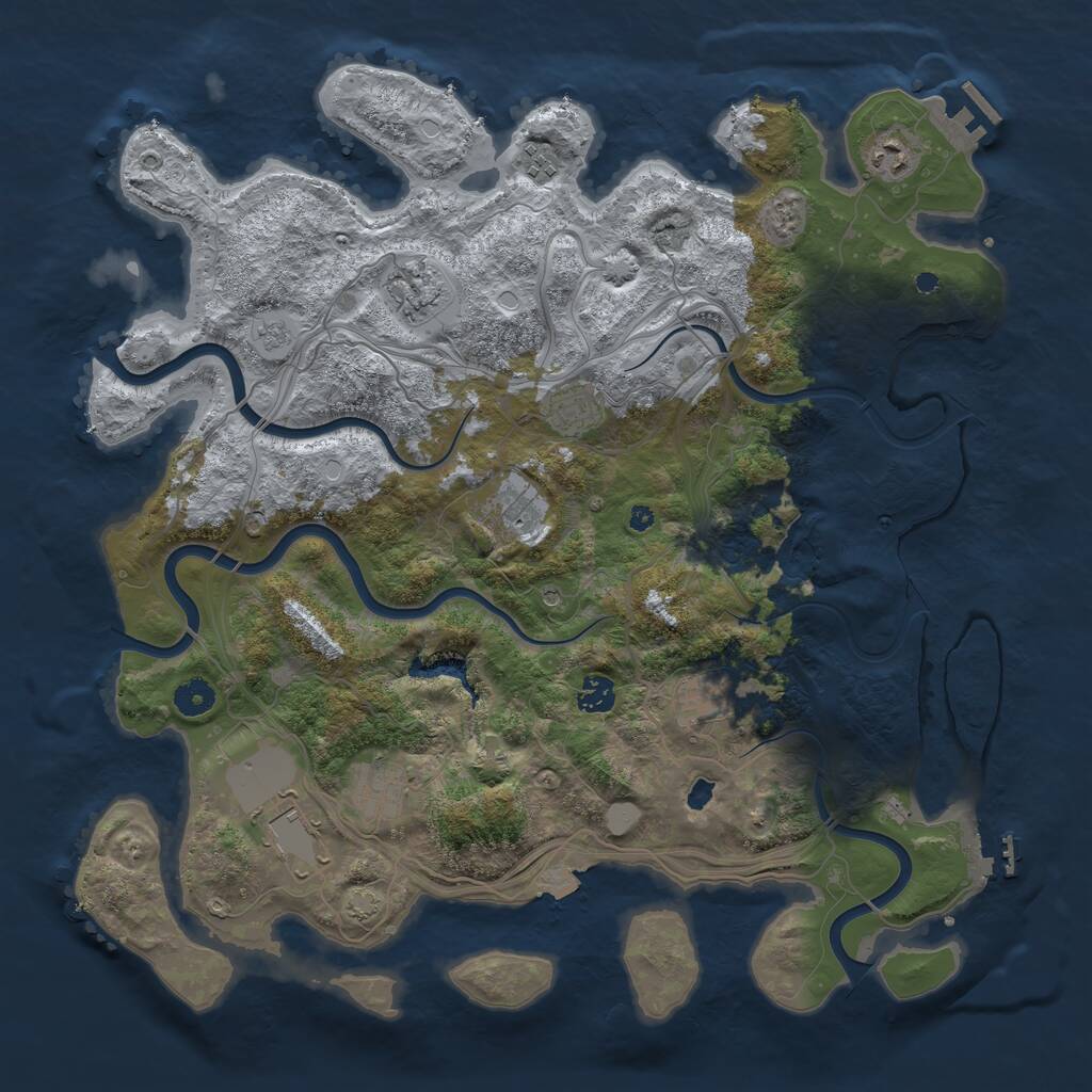 Rust Map: Procedural Map, Size: 4250, Seed: 1282684233, 15 Monuments