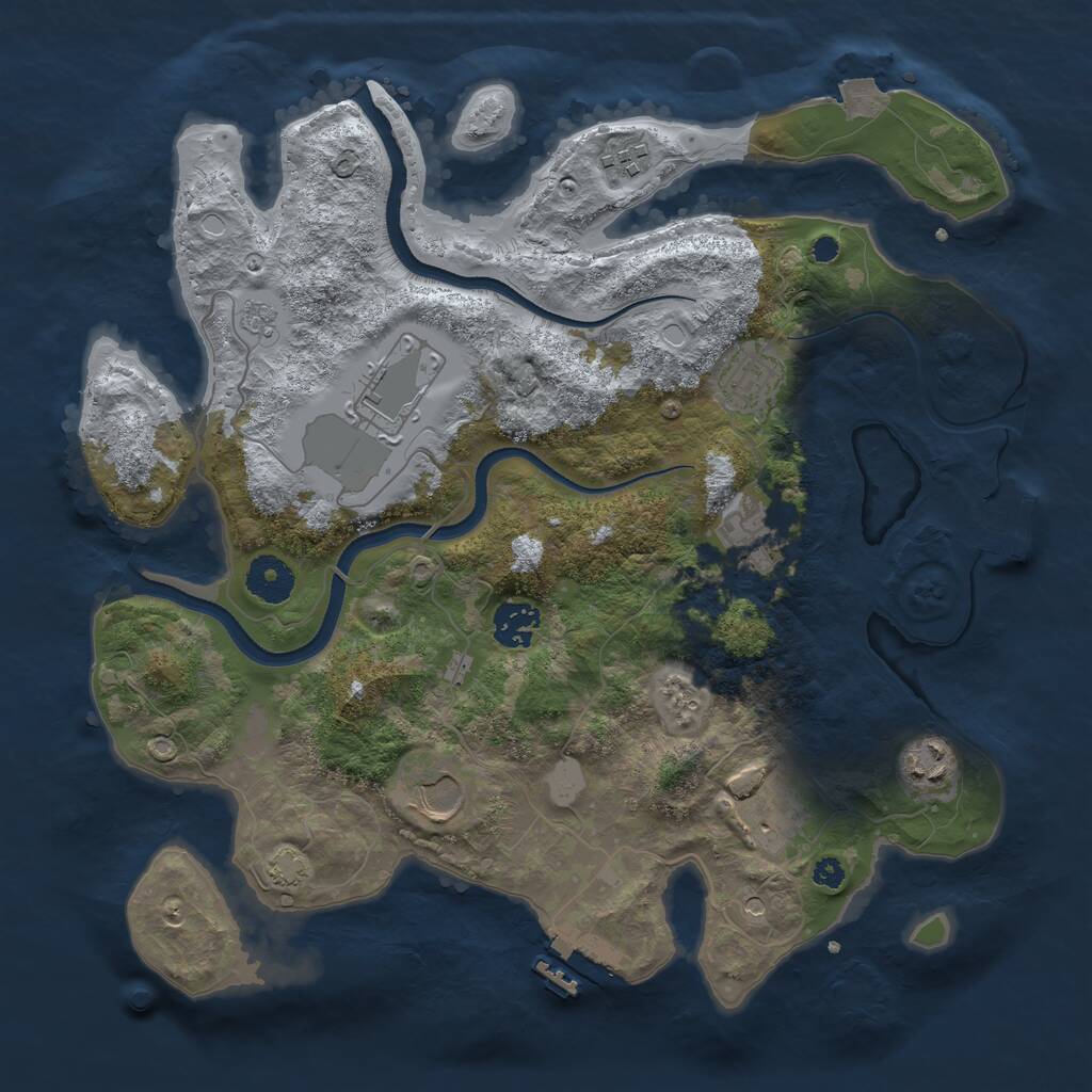 Rust Map: Procedural Map, Size: 3500, Seed: 11344581, 14 Monuments