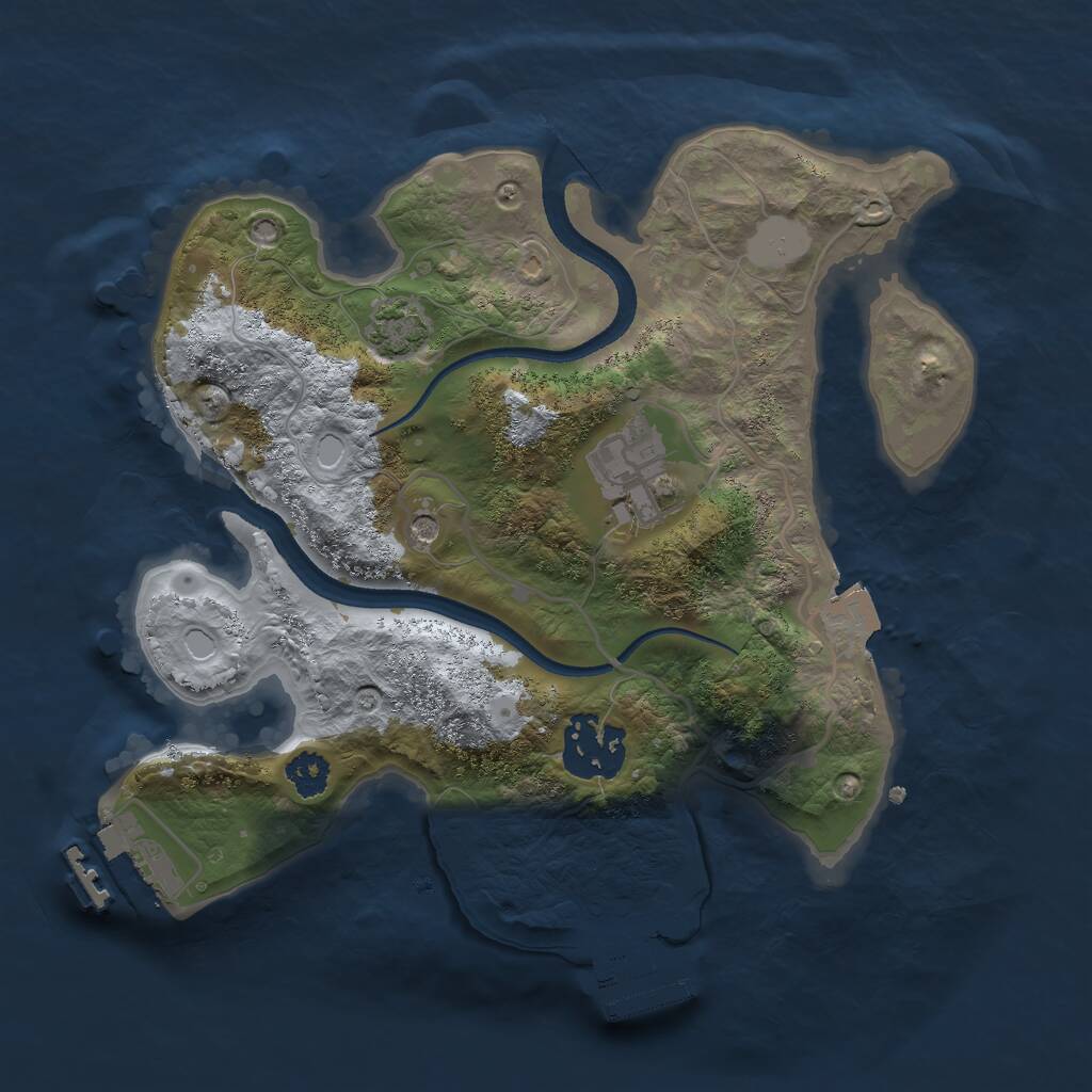 Rust Map: Procedural Map, Size: 2500, Seed: 1576584384, 7 Monuments