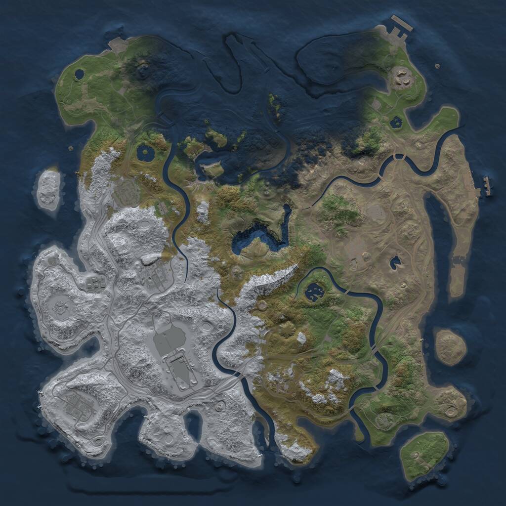 Rust Map: Procedural Map, Size: 4250, Seed: 864772348, 15 Monuments