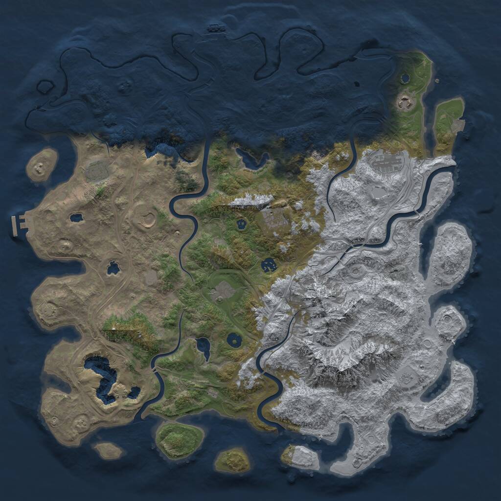 Rust Map: Procedural Map, Size: 5000, Seed: 237188464, 14 Monuments