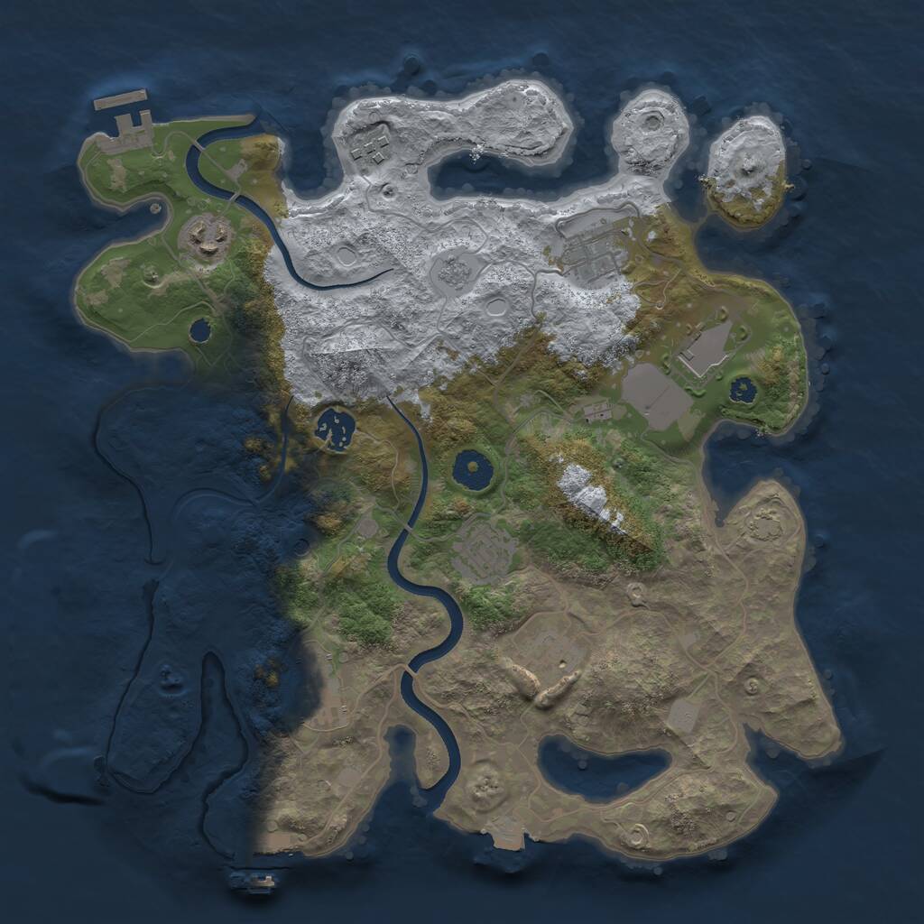 Rust Map: Procedural Map, Size: 3500, Seed: 1656667168, 14 Monuments