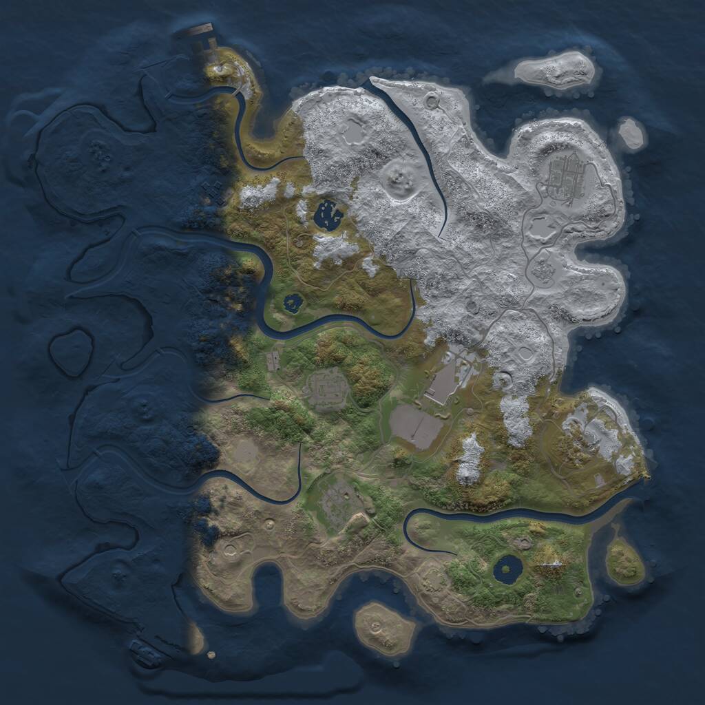 Rust Map: Procedural Map, Size: 3700, Seed: 998150, 13 Monuments