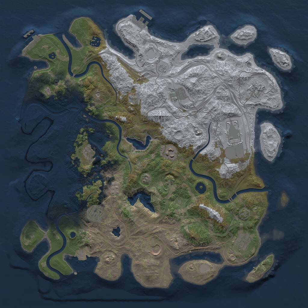 Rust Map: Procedural Map, Size: 4250, Seed: 675179197, 16 Monuments