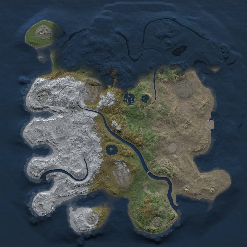 Rust Map: Procedural Map, Size: 3250, Seed: 13988, 10 Monuments