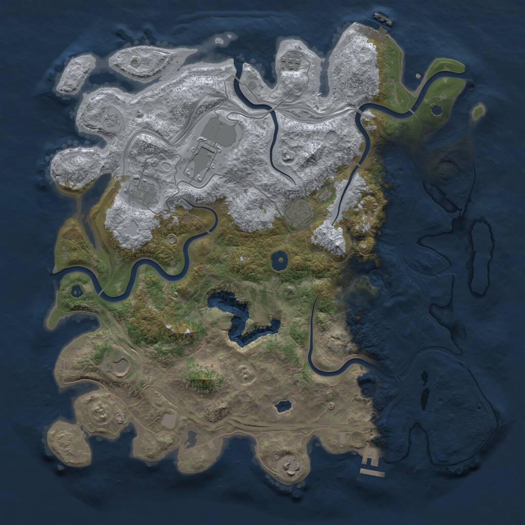 Rust Map: Procedural Map, Size: 4250, Seed: 1825191805, 12 Monuments