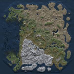 Thumbnail Rust Map: Procedural Map, Size: 6000, Seed: 643789190, 17 Monuments
