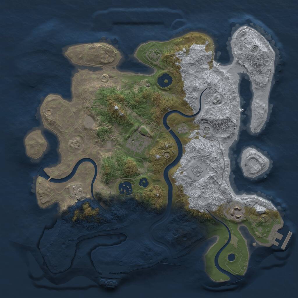 Rust Map: Procedural Map, Size: 3160, Seed: 287825136, 10 Monuments