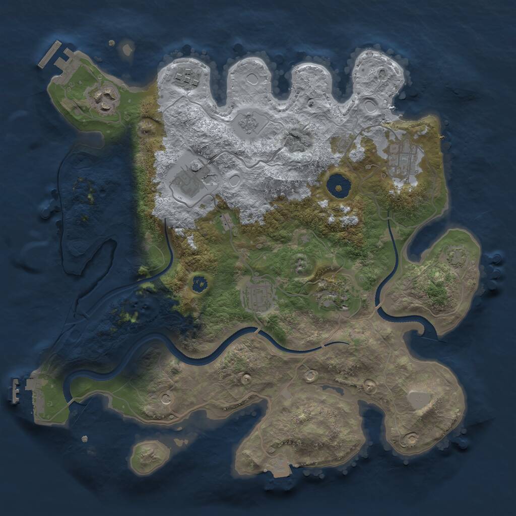 Rust Map: Procedural Map, Size: 3250, Seed: 1603538142, 12 Monuments