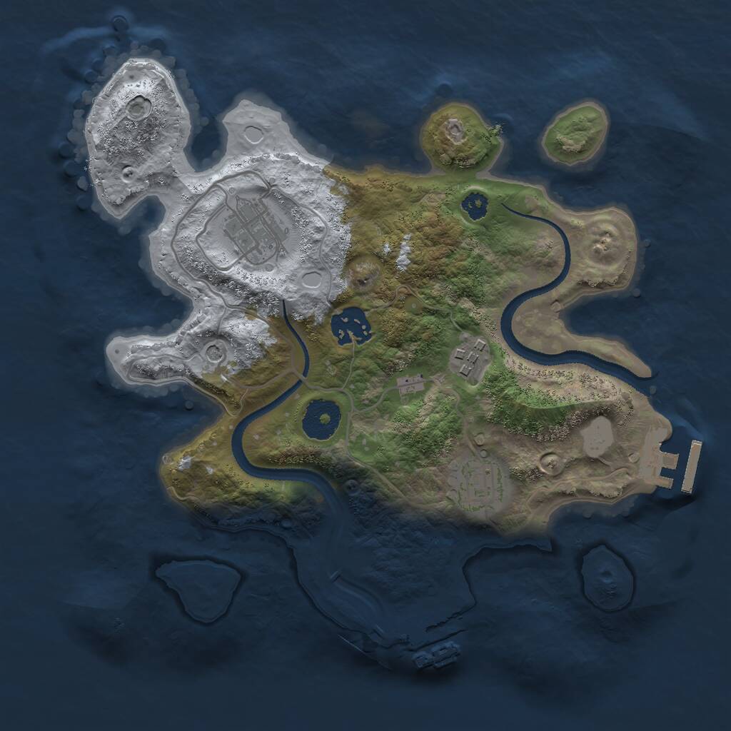 Rust Map: Procedural Map, Size: 2800, Seed: 928548488, 8 Monuments