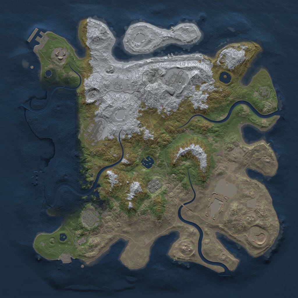 Rust Map: Procedural Map, Size: 3800, Seed: 53200, 14 Monuments