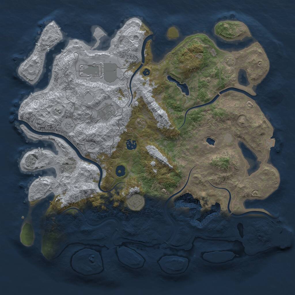 Rust Map: Procedural Map, Size: 4096, Seed: 927729798, 10 Monuments