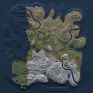 Thumbnail Rust Map: Procedural Map, Size: 3500, Seed: 1815796040, 12 Monuments