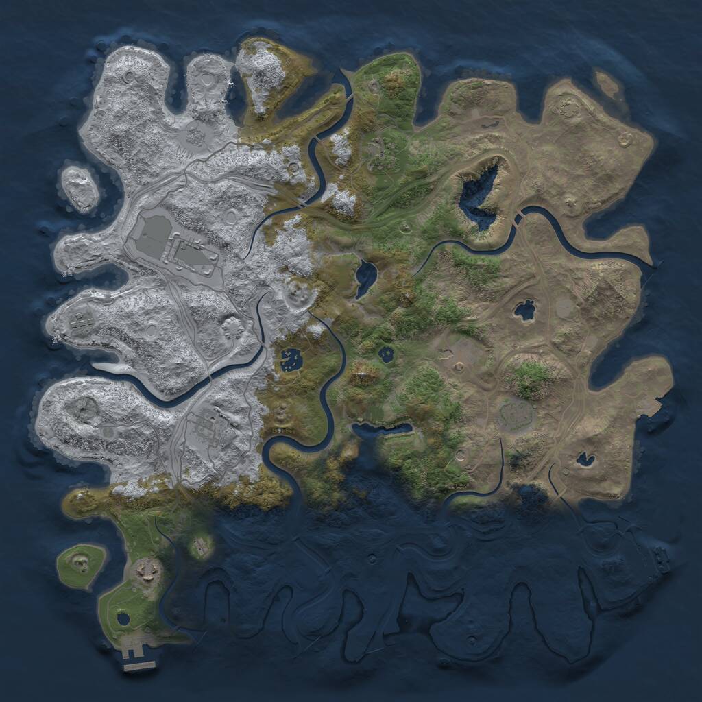 Rust Map: Procedural Map, Size: 4500, Seed: 536303597, 14 Monuments