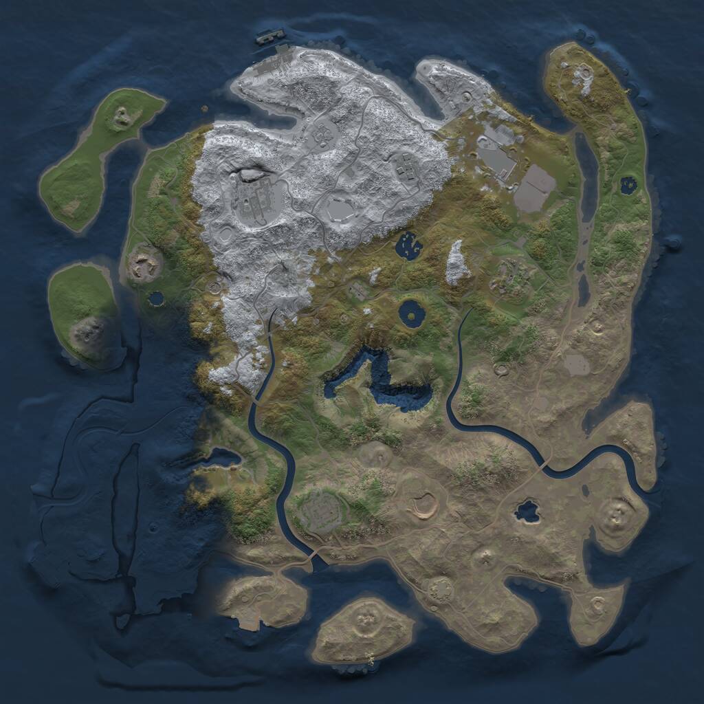 Rust Map: Procedural Map, Size: 4000, Seed: 1481915606, 14 Monuments