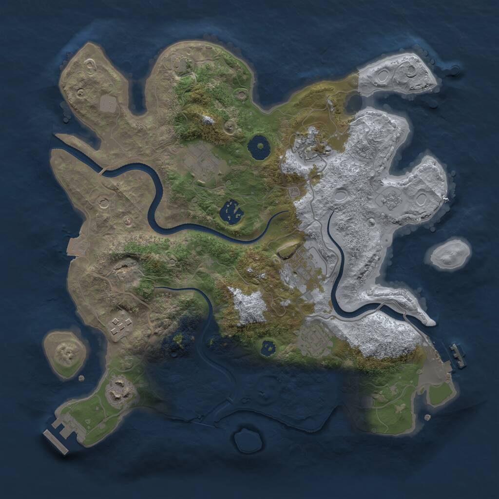 Rust Map: Procedural Map, Size: 3250, Seed: 1497618452, 13 Monuments