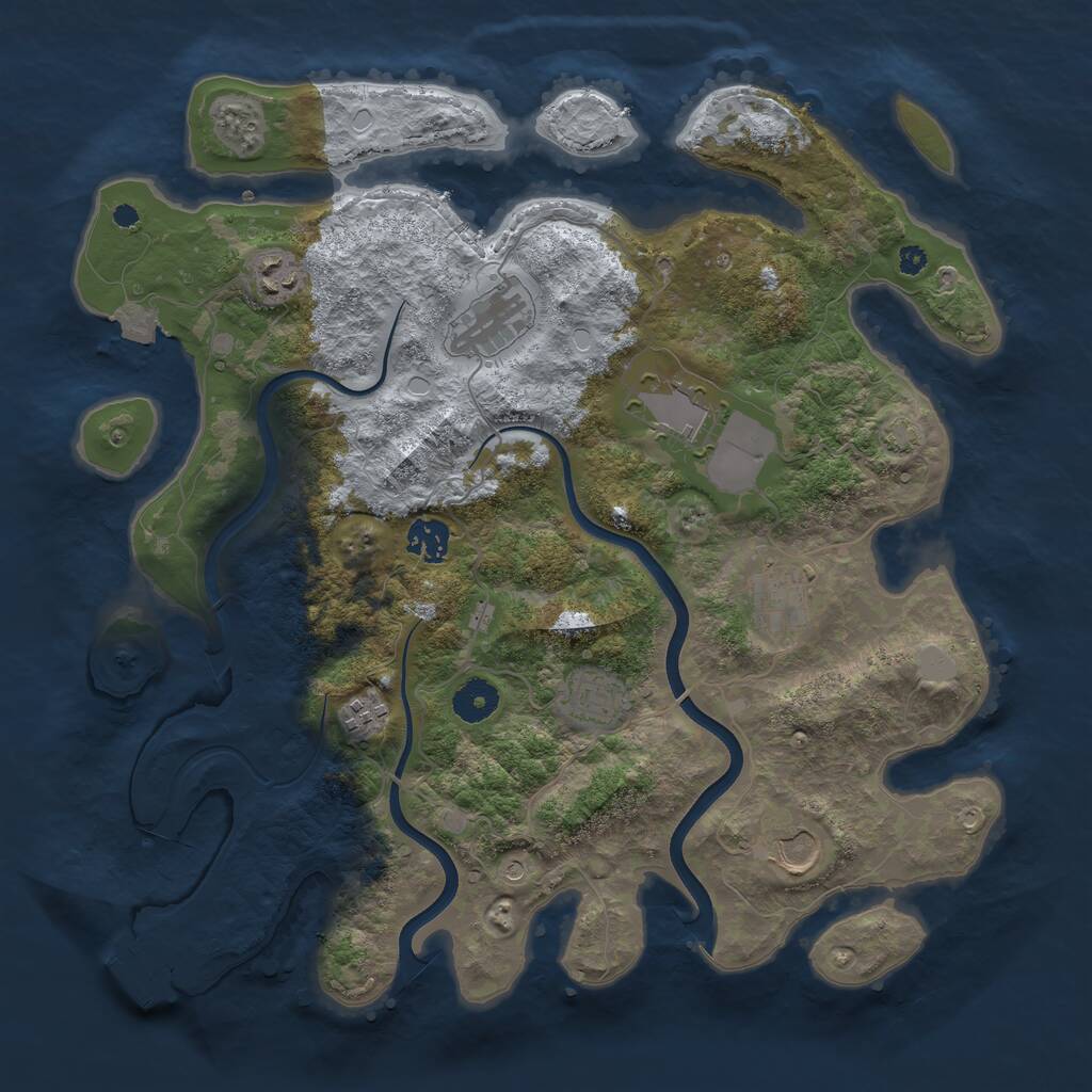 Rust Map: Procedural Map, Size: 3750, Seed: 1985397002, 12 Monuments