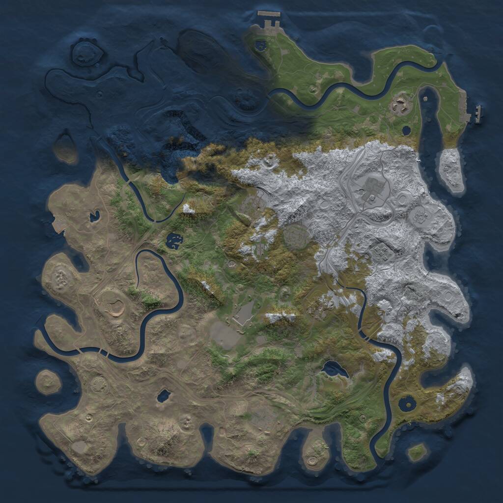Rust Map: Procedural Map, Size: 4500, Seed: 27564, 16 Monuments