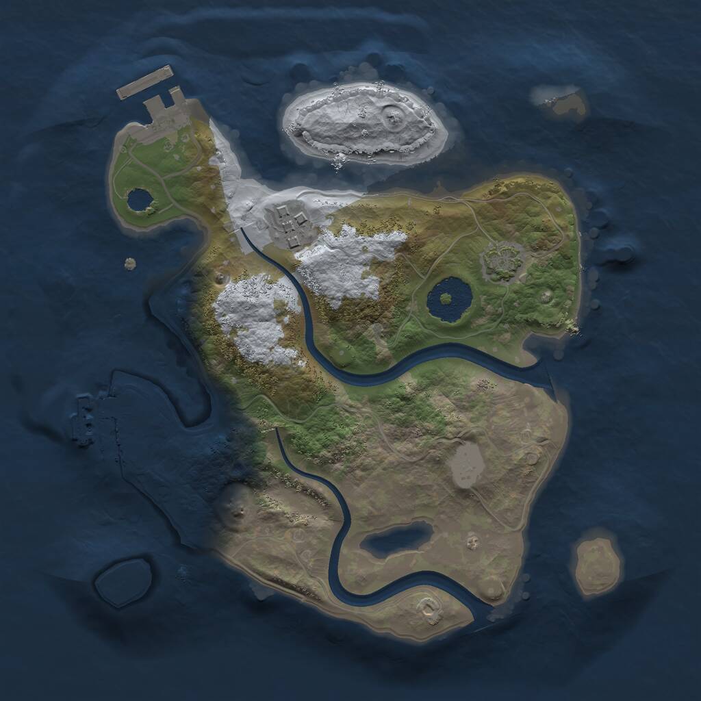 Rust Map: Procedural Map, Size: 2400, Seed: 23864150, 5 Monuments