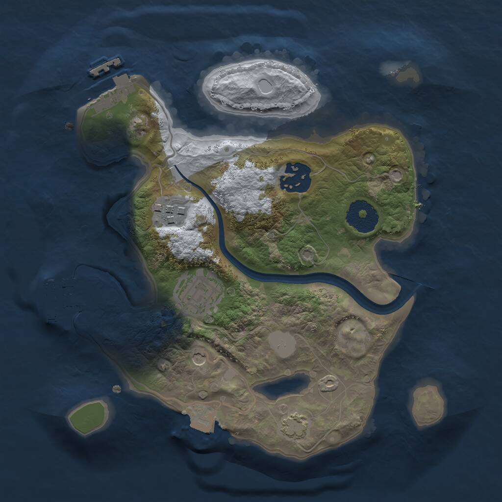 Rust Map: Procedural Map, Size: 2400, Seed: 23864150, 8 Monuments