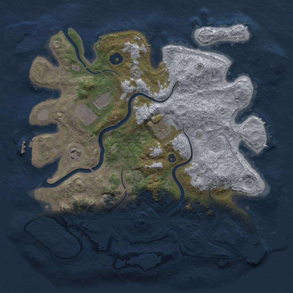 Rust Map: Procedural Map, Size: 3500, Seed: 1883191401, 10 Monuments
