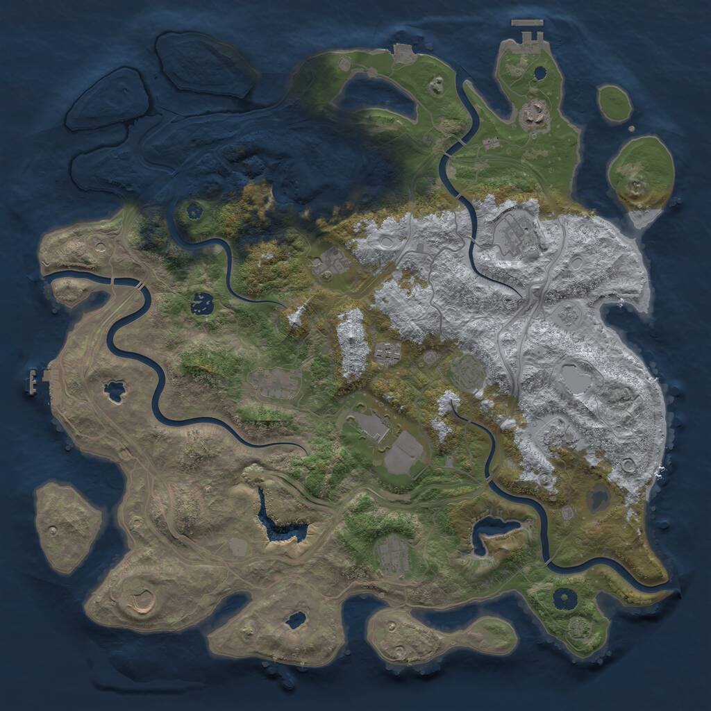 Rust Map: Procedural Map, Size: 4500, Seed: 666388149, 17 Monuments