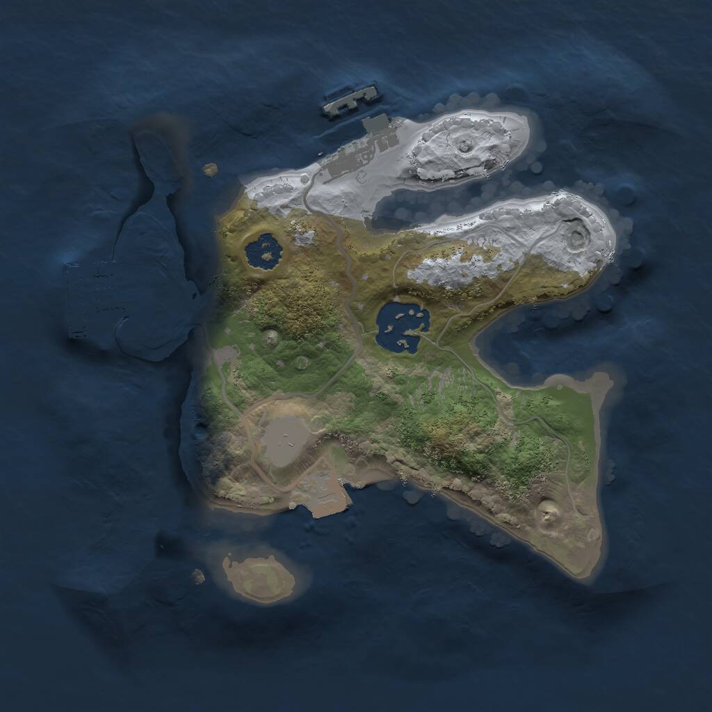 Rust Map: Procedural Map, Size: 2000, Seed: 68769093, 4 Monuments