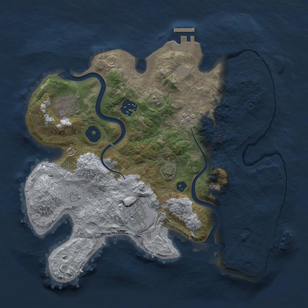 Rust Map: Procedural Map, Size: 3000, Seed: 33520, 10 Monuments