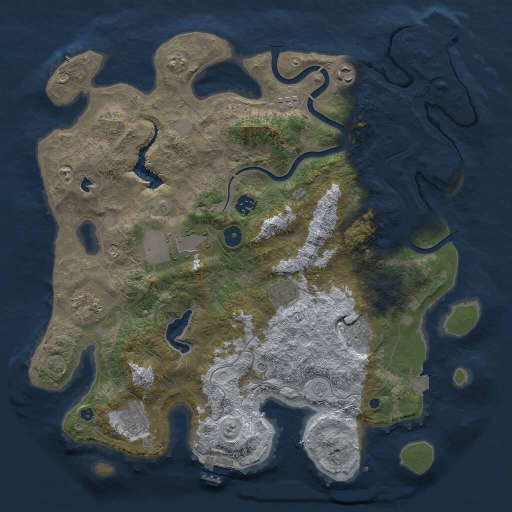 Rust Map: Procedural Map, Size: 4000, Seed: 450185993, 14 Monuments