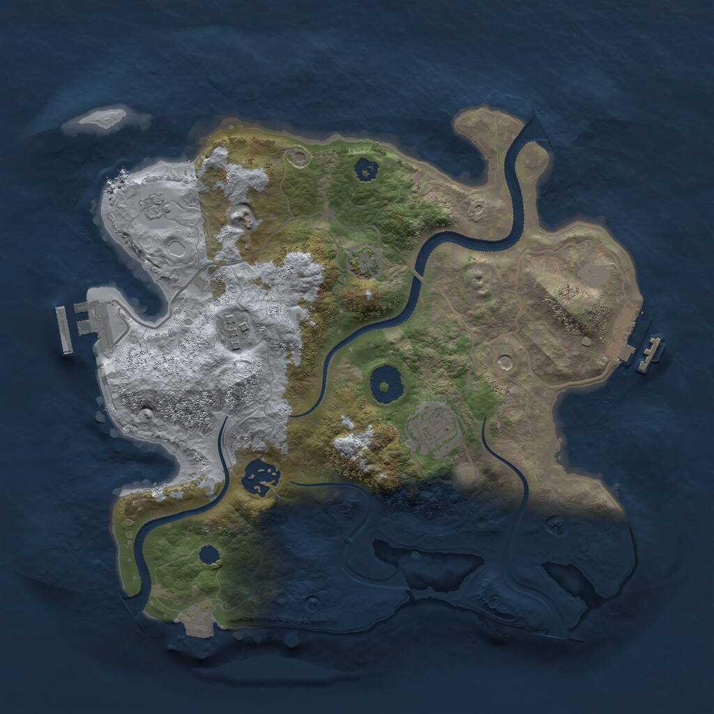 Rust Map: Procedural Map, Size: 3000, Seed: 937603, 9 Monuments