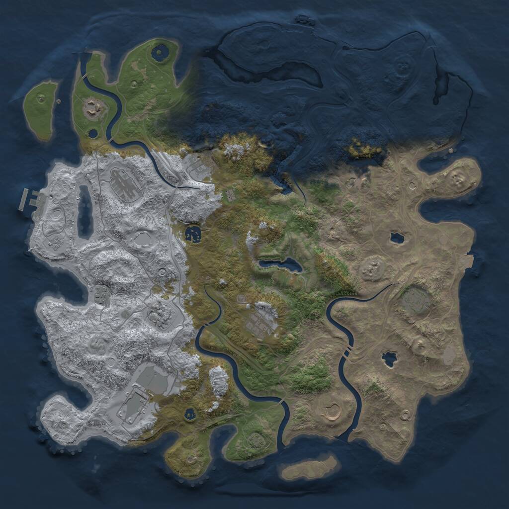 Rust Map: Procedural Map, Size: 4500, Seed: 397360683, 17 Monuments