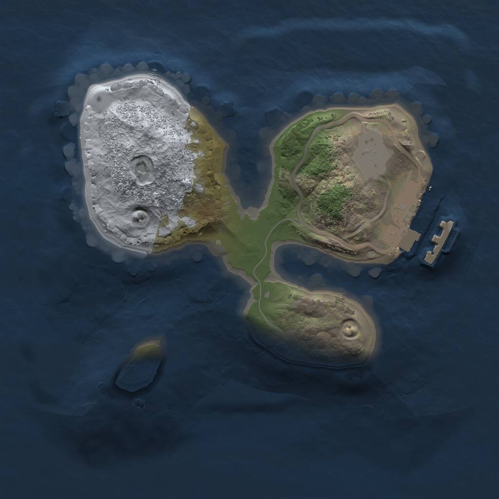 Rust Map: Procedural Map, Size: 1600, Seed: 77777, 2 Monuments