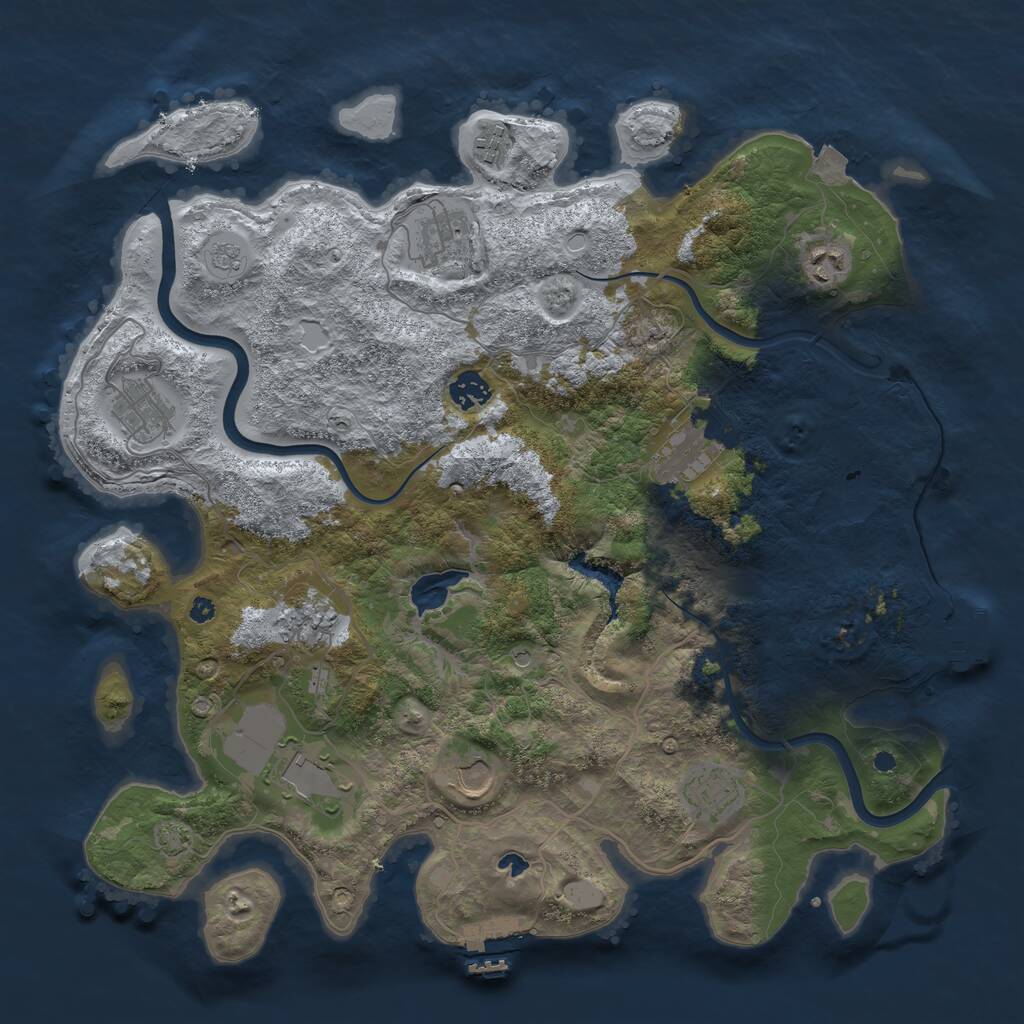 Rust Map: Procedural Map, Size: 4000, Seed: 569769, 16 Monuments