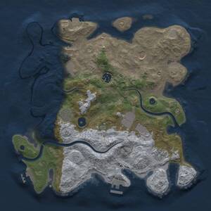 Thumbnail Rust Map: Procedural Map, Size: 3500, Seed: 715643176, 12 Monuments