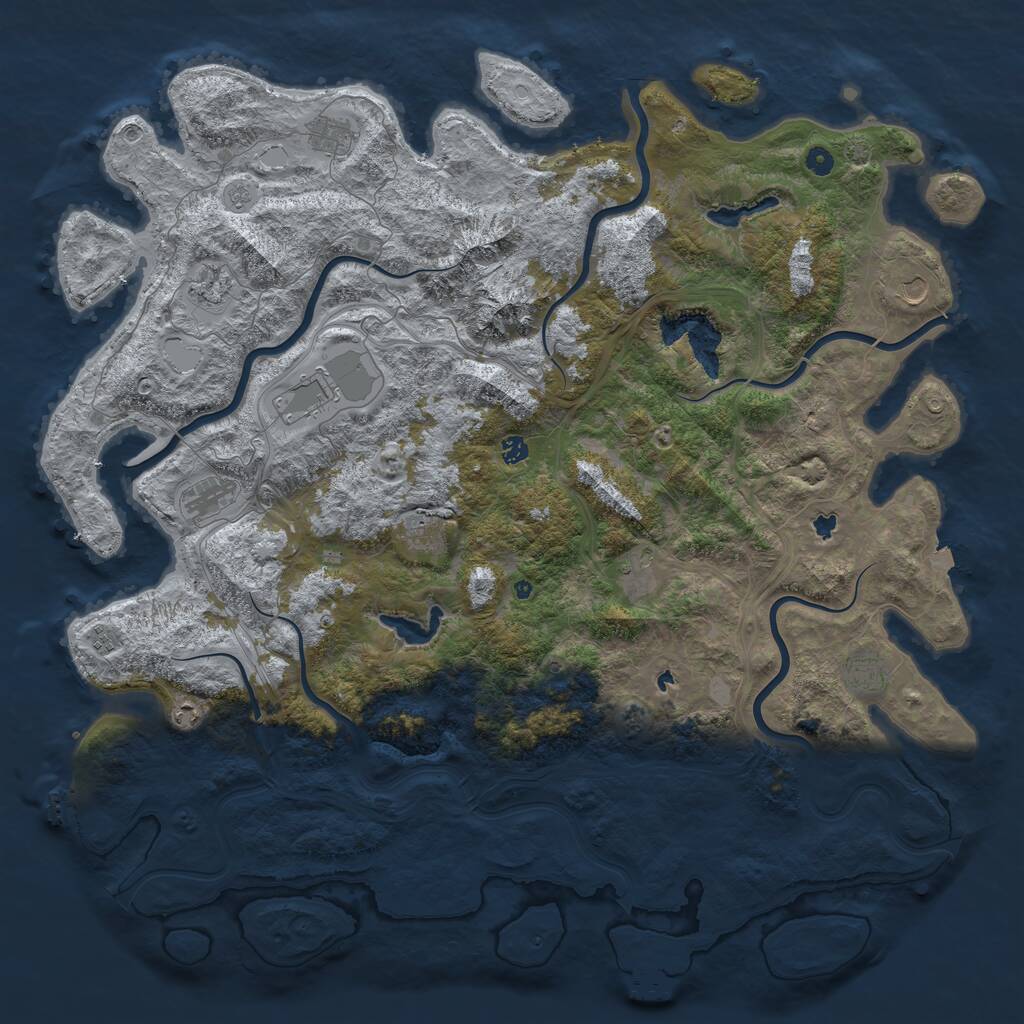 Rust Map: Procedural Map, Size: 5500, Seed: 885183535, 17 Monuments