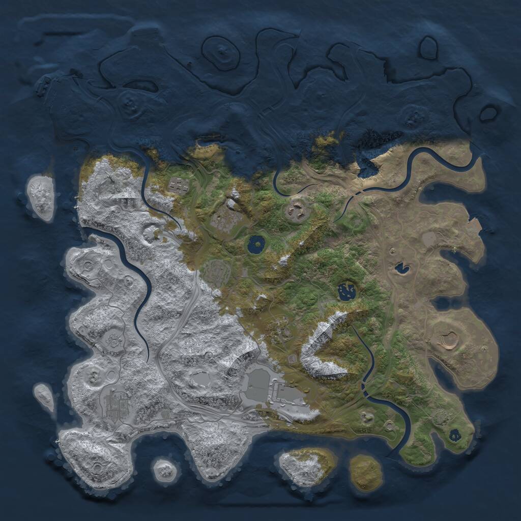 Rust Map: Procedural Map, Size: 4300, Seed: 87698522, 15 Monuments