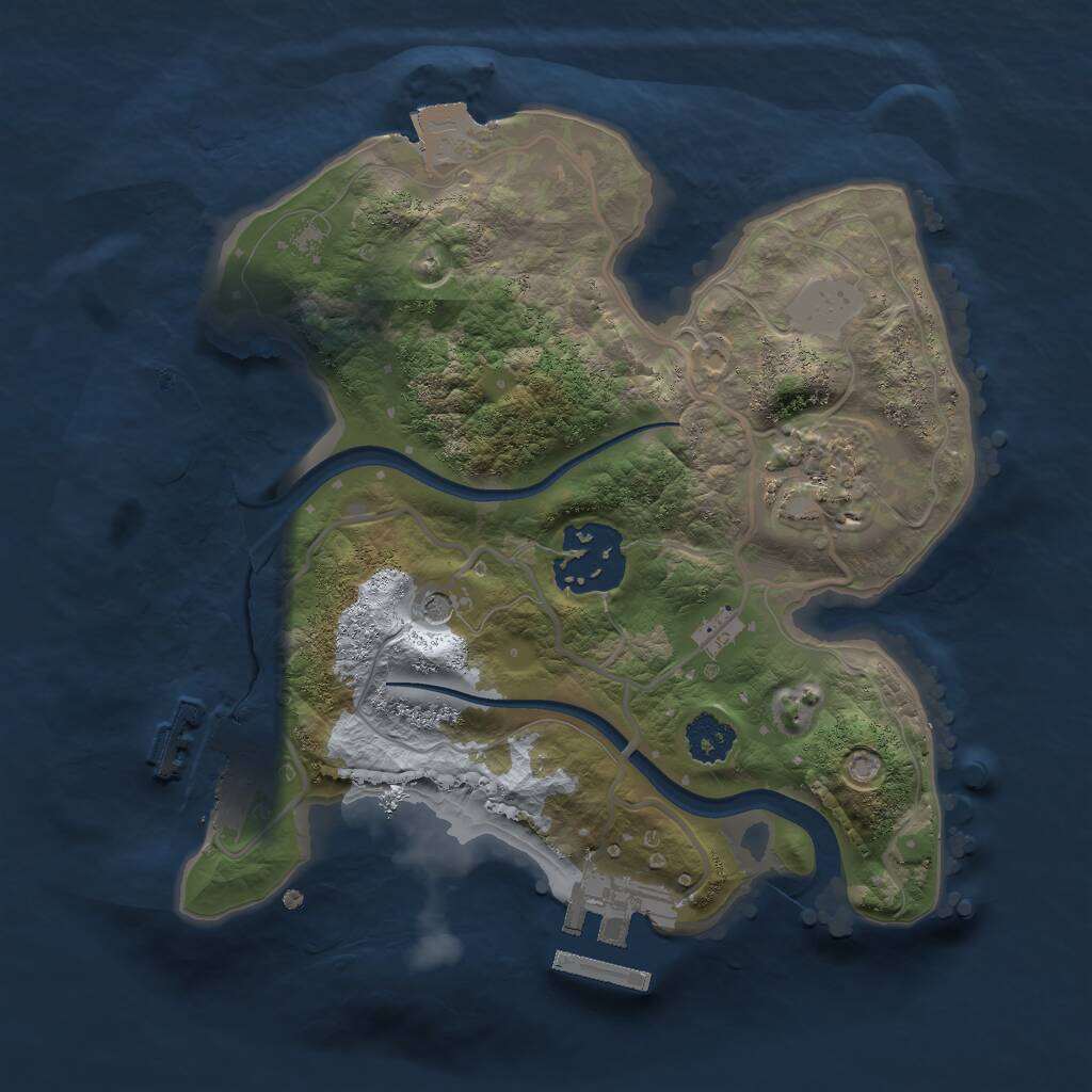 Rust Map: Procedural Map, Size: 2250, Seed: 87907651, 6 Monuments