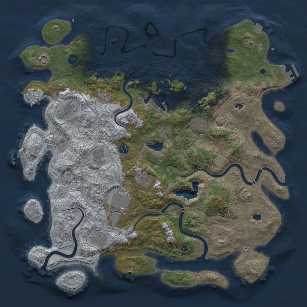 Rust Map: Procedural Map, Size: 4500, Seed: 224, 16 Monuments