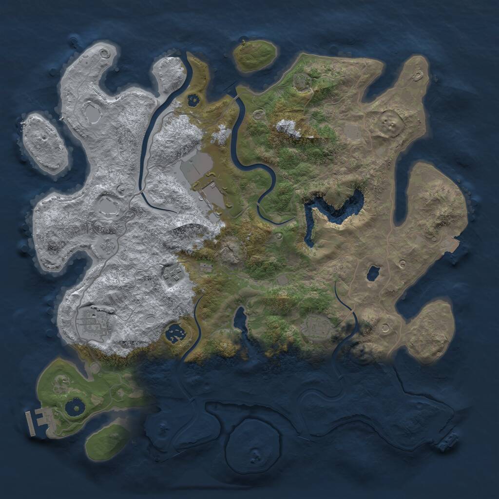 Rust Map: Procedural Map, Size: 4000, Seed: 512312315, 11 Monuments